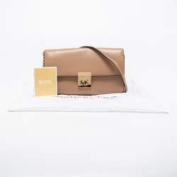 Pre Owned MICHAEL Michael Kors Beige Leather Mindy Crossbody Bag
