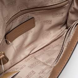 Pre Owned MICHAEL Michael Kors Beige Leather Mindy Crossbody Bag