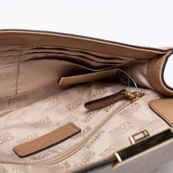 Pre Owned MICHAEL Michael Kors Beige Leather Mindy Crossbody Bag