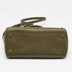 Pre Owned حقيبة ساتشل مايكل مايكل كورس كيارا جلد أخضر زيتوني مرصعة 