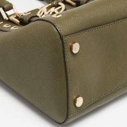 Pre Owned حقيبة ساتشل مايكل مايكل كورس كيارا جلد أخضر زيتوني مرصعة 