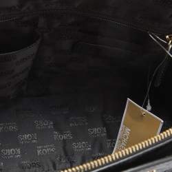 Pre Owned MICHAEL Michael Kors Black Croc Embossed Leather Ellis Satchel