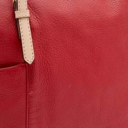Pre Owned MICHAEL Michael Kors Red Leather Jet Set Tote