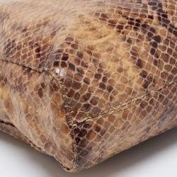 مملوكة مسبقًا حقيبة يد توتس مايكل مايكل كورس نورث ساوث سويدي نقشة الثعبان بيج/بني