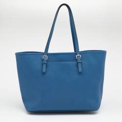 Pre Owned حقيبة يد توتس مايكل مايكل كورس جيت سيت جلد أزرق كبيرة