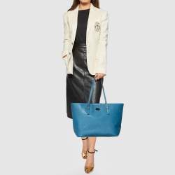 Pre Owned حقيبة يد توتس مايكل مايكل كورس جيت سيت جلد أزرق كبيرة