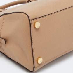 Pre Owned حقيبة ساتشل مايكل مايكل كورس جلد بيج بسحاب