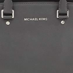 Pre Owned MICHAEL Michael Kors Grey Leather Large Selma Tote