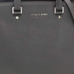 Pre Owned MICHAEL Michael Kors Grey Leather Large Selma Tote