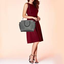 Pre Owned MICHAEL Michael Kors Grey Leather Large Selma Tote