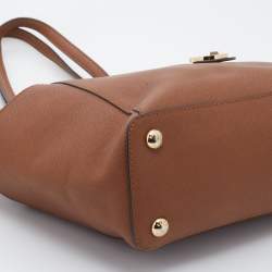 Pre Owned MICHAEL Michael Kors Caramel Leather Top-zip Jet Set Tote