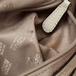 Pre Owned MICHAEL Michael Kors White Leather Studded Ciara Satchel