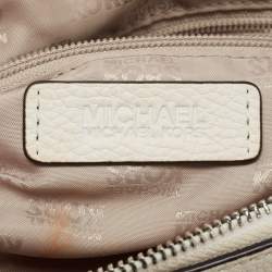 Pre Owned MICHAEL Michael Kors White Leather Studded Ciara Satchel