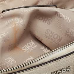 Pre Owned MICHAEL Michael Kors White Leather Studded Ciara Satchel