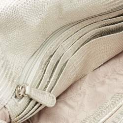 مملوكة مسبقًا MICHAEL Michael Kors Silver Lizard Embossed Leather Tilda Clutch Bag