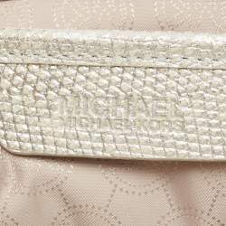 مملوكة مسبقًا MICHAEL Michael Kors Silver Lizard Embossed Leather Tilda Clutch Bag