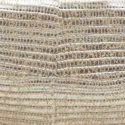 مملوكة مسبقًا MICHAEL Michael Kors Silver Lizard Embossed Leather Tilda Clutch Bag