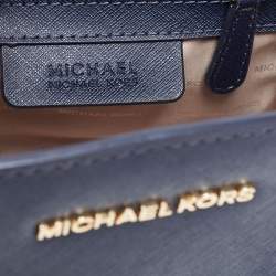 Pre Owned MICHAEL Michael Kors Blue Saffiano Leather Small Selma Crossbody Bag