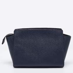 Pre Owned MICHAEL Michael Kors Blue Saffiano Leather Small Selma Crossbody Bag
