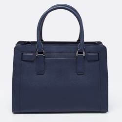 مملوكة مسبقًا MICHAEL Michael Kors Navy Blue Saffiano Leather Rayne Shoulder Bag