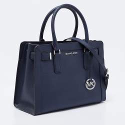 مملوكة مسبقًا MICHAEL Michael Kors Navy Blue Saffiano Leather Rayne Shoulder Bag