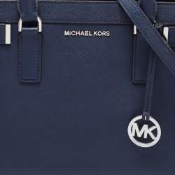 مملوكة مسبقًا MICHAEL Michael Kors Navy Blue Saffiano Leather Rayne Shoulder Bag