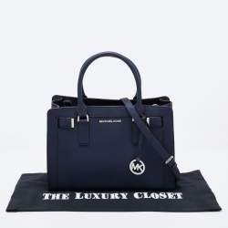 مملوكة مسبقًا MICHAEL Michael Kors Navy Blue Saffiano Leather Rayne Shoulder Bag