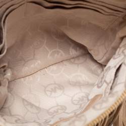 Pre Owned MICHAEL Michael Kors Beige Suede Fringe Billy Shoulder Bag