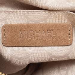 Pre Owned MICHAEL Michael Kors Beige Suede Fringe Billy Shoulder Bag