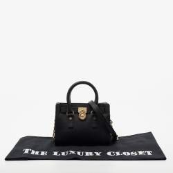 Pre Owned MICHAEL Michael Kors Black Saffiano Leather Mini Hamilton Crossbody Bag   