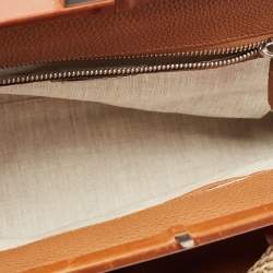 Pre Owned MICHAEL Michael Kors Brown Grained Leather Frame Satchel