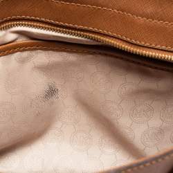 Pre Owned MICHAEL Michael Kors Brown Saffiano Leather Medium Hamilton Traveler Tote