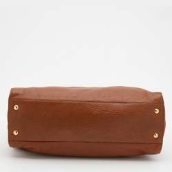 Pre Owned حقيبة يد مايكل مايكل كورس هاميلتون جلد بني مزينة بلوحة معدنية