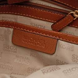 Pre Owned حقيبة يد مايكل مايكل كورس هاميلتون جلد بني مزينة بلوحة معدنية