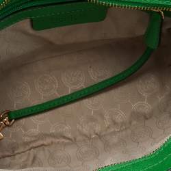Pre Owned MICHAEL Michael Kors Green Saffiano Leather Selma Crossbody Bag
