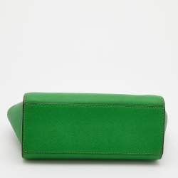 Pre Owned MICHAEL Michael Kors Green Saffiano Leather Selma Crossbody Bag