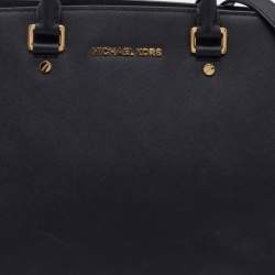 Pre Owned MICHAEL Michael Kors Black Leather Large Selma Tote