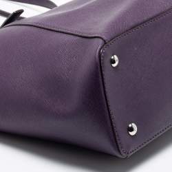 Pre Owned حقيبة يد توتس مايكل مايكل كورس جيت سيت جلد بنفسجي سحاب علوي متوسطة