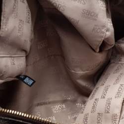 Pre Owned MICHAEL Michael Kors Brown/Beige Signature Coated Canvas and Leather Grayson Boston Bag