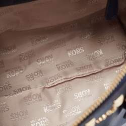 Pre Owned MICHAEL Michael Kors Navy Blue Leather Studded Ciara Satchel