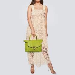 MICHAEL Michael Kors Green Soft Leather Fulton Chain Satchel