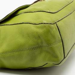 MICHAEL Michael Kors Green Soft Leather Fulton Chain Satchel