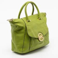 MICHAEL Michael Kors Green Soft Leather Fulton Chain Satchel