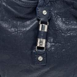 مملوكة مسبقًا MICHAEL Michael Kors Navy Blue Leather Braided Flap Hobo