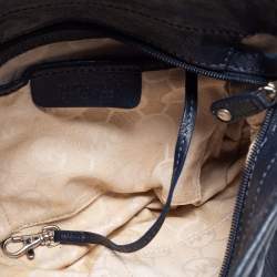 مملوكة مسبقًا MICHAEL Michael Kors Navy Blue Leather Braided Flap Hobo