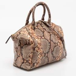 Pre Owned حقبية ساتشل مايكل مايكل كورس جلد نقش ثعبان بيج / بني 