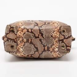 Pre Owned حقبية ساتشل مايكل مايكل كورس جلد نقش ثعبان بيج / بني 