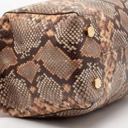 Pre Owned حقبية ساتشل مايكل مايكل كورس جلد نقش ثعبان بيج / بني 