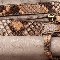 Pre Owned حقبية ساتشل مايكل مايكل كورس جلد نقش ثعبان بيج / بني 