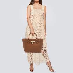 Pre Owned MICHAEL Michael Kors Brown Leather Medium Hamilton Tote